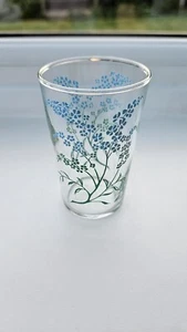 Vintage Set Of 5 Small Shot Glasses Blue Floral - Picture 1 of 5