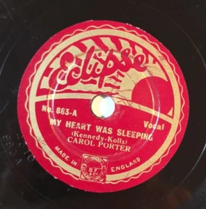 CAROL PORTER – UK 1935 8" Single:My Heart Was Sleeping/Have A Heart. Eclipse 883 - Picture 1 of 2