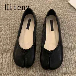 Ballerine donna Hlieny moda pelle morbida punta spaccata Tabi primavera autunno - Foto 1 di 32