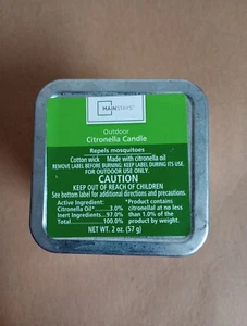 Mainstay Mini Outdoor Citronella Candle Repells Mosquitos 2oz. - Picture 1 of 4