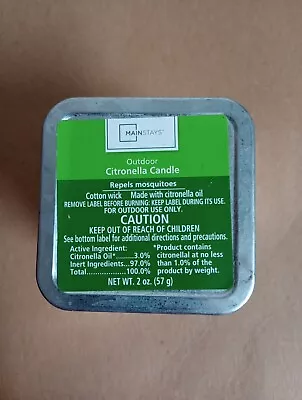 Mainstay Mini Outdoor Citronella Candle Repells Mosquitos 2oz. - Image 1 of 4