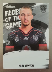 2019 NRL Traders Faces of the Game Karl Lawton Card FG57/64 New Zealand Warriors - Picture 1 of 2