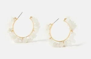 Z Accessorize st Ives Klein Gehämmerte Reifen Ohrringe Gold Sterlingsilber - Bild 1 von 3