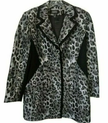 Topper de brocado tejido Dennis Basso con detalles de crepé de lujo plateado/negro talla: 6 A369869 Foto 1 de 2