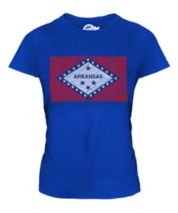 ARKANSAS STATE SCRIBBLE FLAG LADIES T-SHIRT TEE TOP GIFT ARKANSAN ARKANSAWYER - Picture 1 of 14