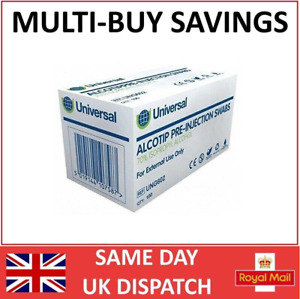 Universal Alcotip - Pre Injection Swabs -70% Isopropyll IPA Alcohol Wipes Tattoo