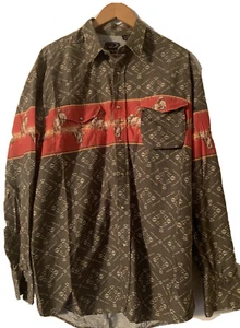Roper Pearl Snap Ride Rodeo Western Hemd Herren Gr. XL braun - Bild 1 von 9