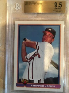 1991 BOWMAN CHIPPER JONES #569 BGS 9.5 GEM MINT ROOKIE CARD - Picture 1 of 2