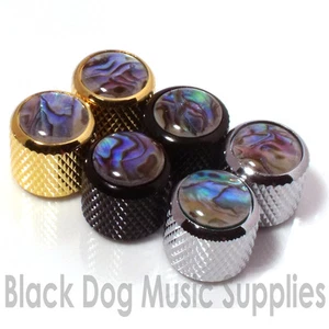 2x Abalone / pearl guitar control knobs in chrome, black or gold tone or volume - Picture 1 of 5