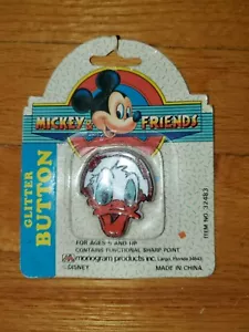 Mickey And Friends Glitzerknopf Donald Duck Vintage selten rot Glitzer - Bild 1 von 2