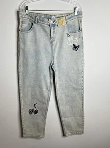 thereabouts 20.5 Plus High Rise straight fit Leg light blue denim jeans - Picture 1 of 9