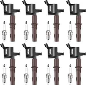 8 Ignition coils DG521 & 8 Spark Plugs Motorcraft SP509 For Ford F150 4.6 5.4L+ - Picture 1 of 7