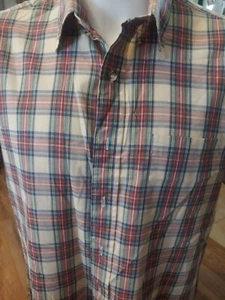 VINTAGE Lee Shirt Mens XL Plaid Short Sleeve Button Up Casual Cotton # HS08450 - Picture 1 of 5