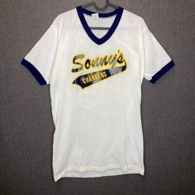 Camiseta deportiva Russell para hombre grande blanca vintage camiseta fútbol sonnys cargador Foto 1 de 4