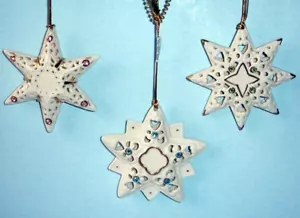 Lenox Pierced Gemmed Star Ornaments Assorted SET/3 Crystal/Gold Accents 2024 New - Picture 1 of 5