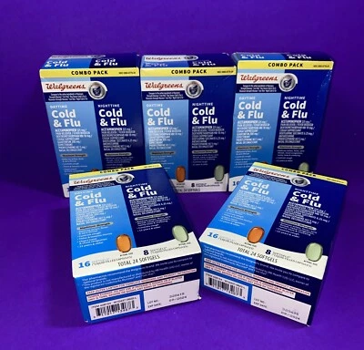 Walgreens Severe Cold & Flu Night Day Pack  Softgels 5 Boxes Stock Up Ships Fast - Image 1 of 4