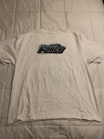 John Force 16x Champion Shirt Mens Size XL White Graphic Funny Car Drag Racing Cover