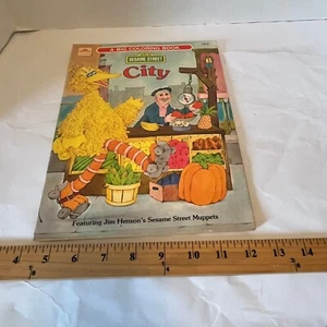 Vintage Sesame Street City Big Golden Coloring Book 1982 EUC Muppet Pages Marked - Imagen 1 de 15