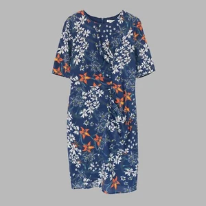 Whistles Blue Silk Floral Print Bodycon Dress | UK 12 | EU 40 - Picture 1 of 6