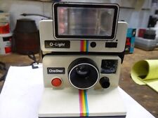 Vintage Polaroid One Step Land Camera Rainbow w/ Q-Light Flash & neck & hand str