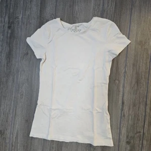 PRIMARK Stretch Crew WOMAN Top Short Sleeves Cotton White XS Pre-owned Cute - Picture 1 of 9