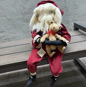 Joe Spencer Gathered Traditions Freddy Weihnachtsmann und Teddybär Anhänger Weihnachten - Bild 1 von 16