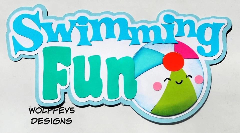 CRAFTECAFE TÍTULO DE NATACIÓN NIÑO prefabricado papel piezas álbum de recortes PIEZA TROQUELADA Foto 1 de 1