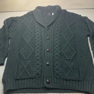 Cardigan The Irish Store nuovo lana Marino classico bottoni davanti verde uomo XL - Foto 1 di 19