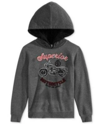 Epic Threads Boy Gray Superior Motorcycle Graphic Fleece Hoodie $55 TINI {&} - Image 1 of 4