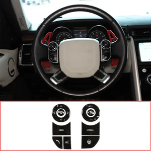 Black Steering Wheel Button Trim For Land Rover Discovery 5 Range Rover Vogue - Bild 1 von 12