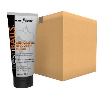 Fresh Balls 3.4 oz Tube (24 PACK CASE) Anti Chafing Lotion Powder Deodorant NEW - Image 1 of 4