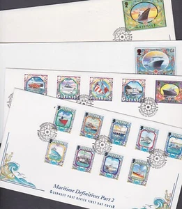 Guernsey 1998-2005 FDC Ship Maritime Definitives Ships Britannia Queen Mary QEII - Picture 1 of 5