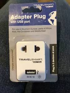 Conair TravelSmart Adapter Plug with USB Port 5V **Foreign Outlets** - Picture 1 of 5