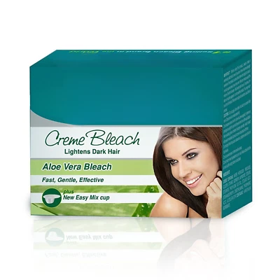Crema blanqueadora de aloe vera Jolen aclara crema para el cabello facial oscuro y nueva taza de mezcla fácil Foto 1 de 4