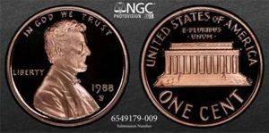 1988 S LINCOLN CENT PROOF 1C PF70 RD ULTRA CAMEO UCAM NGC PhotoVision® SKU 3099 - Picture 1 of 3