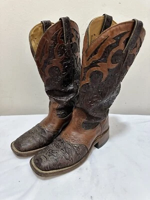 BOTAS VAQUERAS OCCIDENTALES BOULET TRABAJADAS A MANO EN CASTAÑO #1062 TALLA 5 HECHAS EN CANADÁ Foto 1 de 4