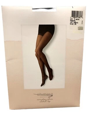Shimera Everyday Sheer Control Top Nylon Blend Jet Black Panty Hose Women’s Sz A - Image 1 of 4