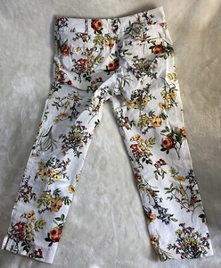 New York Company Colleen Atwood Women White Capri Pants Floral Print size 4 - Picture 1 of 9