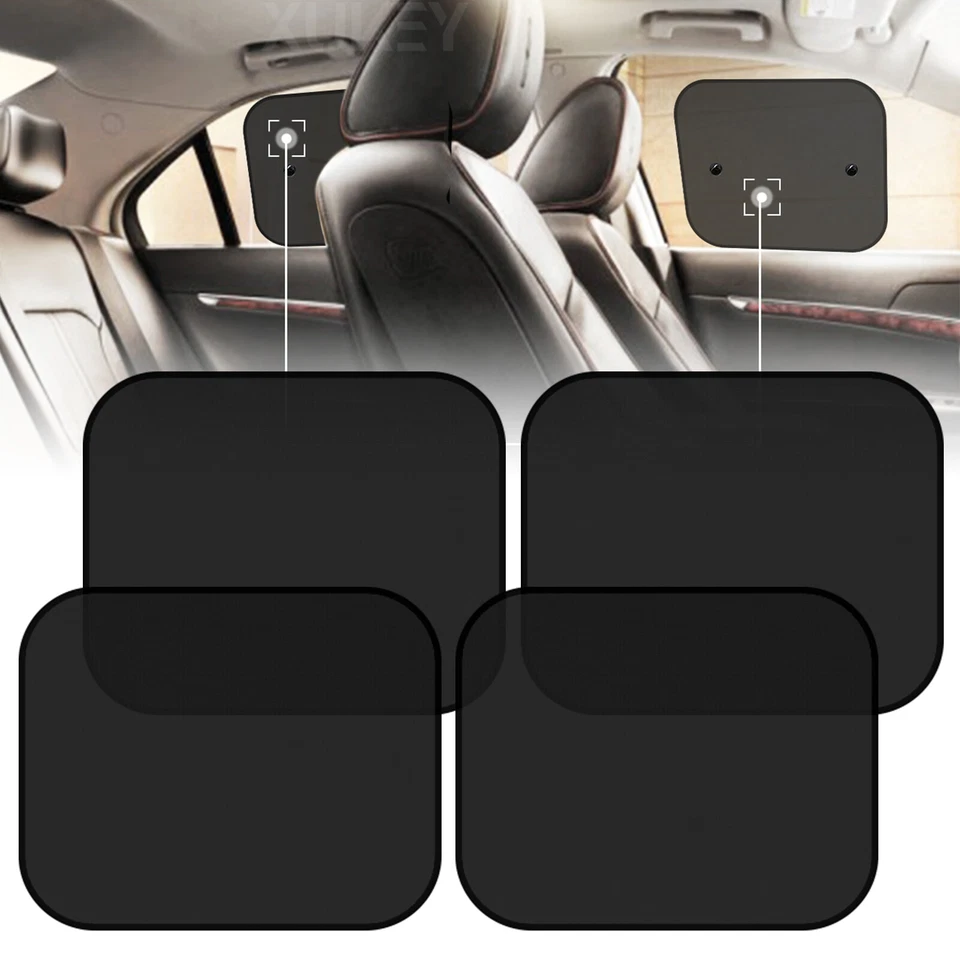 Paquete de 4 protectores de malla parasol de ventana trasera lateral para automóvil camión Foto 1 de 4