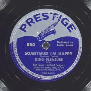 KING PLEASURE Sometimes I'M Happy / This Is Always PRESTIGE 860 VG+ 78 10" 1953 - Picture 1 of 4