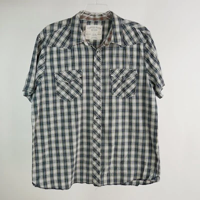 Camisa Canyon River Blues XL Azul Cuadros Azul Perla A Presión S/S Western Wear Foto 1 de 4