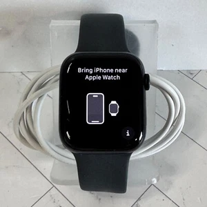 Apple Watch Series 7 GPS Unlocked + Black 45mm + Black Sport Band A2477 #115 - Picture 1 of 7