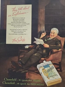 1935 Chesterfield Cigarettes Fortune Magazine Druck Werbung Englische Höhle - Bild 1 von 2