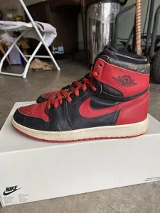 Size 9.5 - Air Jordan 1 1985 High Bred og Nike vntg CHECK DESCRIPTION  - Picture 1 of 10