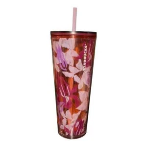 Starbucks Vaso Primavera Rosa Floral Giro Giro 2021 Taza Pajita 24 OZ - Imagen 1 de 7