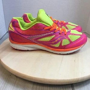 Saucony Kinvara4Running Shoes Men's Neon Lace Up Sneakers SIze 7 - Picture 1 of 9