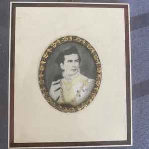 Miniatur/Lupenmalerei/König Ludwig II /Porträt /Vintage/sehr guter Zustand - Bild 1 von 10