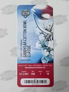 2017 Cotton Bowl Classic Ticket 1/2/17 West Michigan Broncos Wisconsin Badgers - Picture 1 of 2