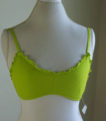 Nuevo con etiquetas Lindo Top de Bikini Aerie Verde Lima con Borde con Volantes, Talla Pequeña ¡Nuevo! Foto 1 de 4