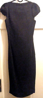 Vestido midi acanalado negro manga gorra Plein Sud, talla 4 Foto 1 de 4